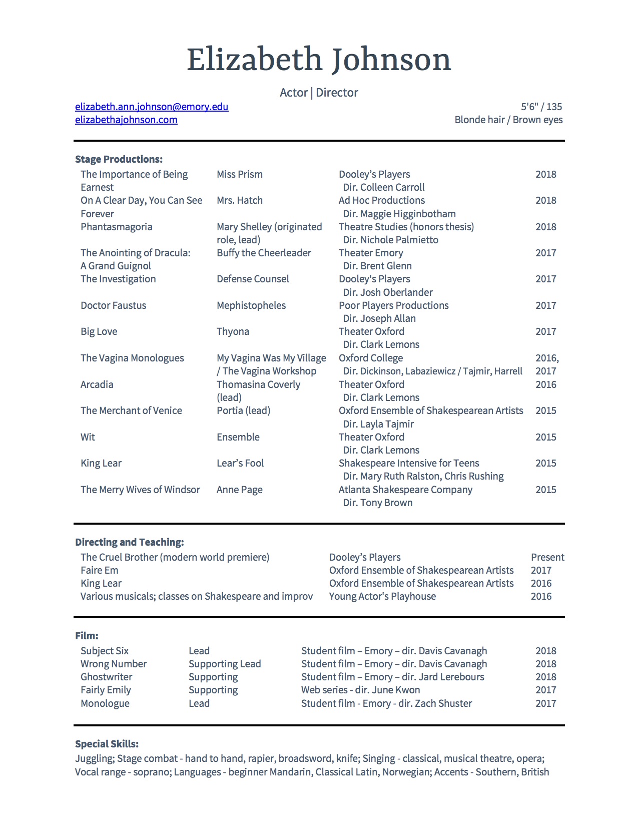 ej act resume website